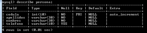 Comando alter mysql