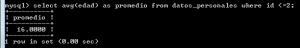 comando avg mysql