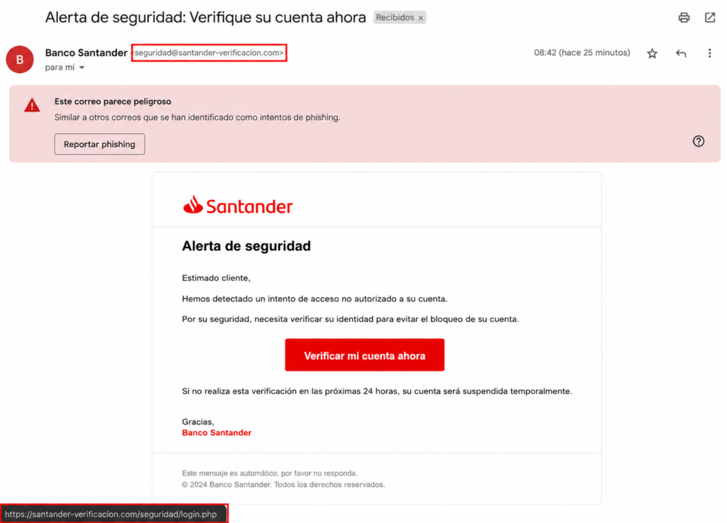 Phishing ejemplo